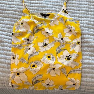 Banana Republic Bright Yellow Floral Satin Camisole